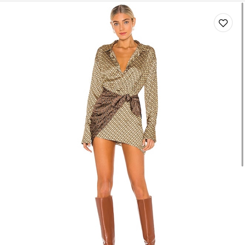 The Kamille Mini Dress in Tan & Brown Chain
L'Academie size L